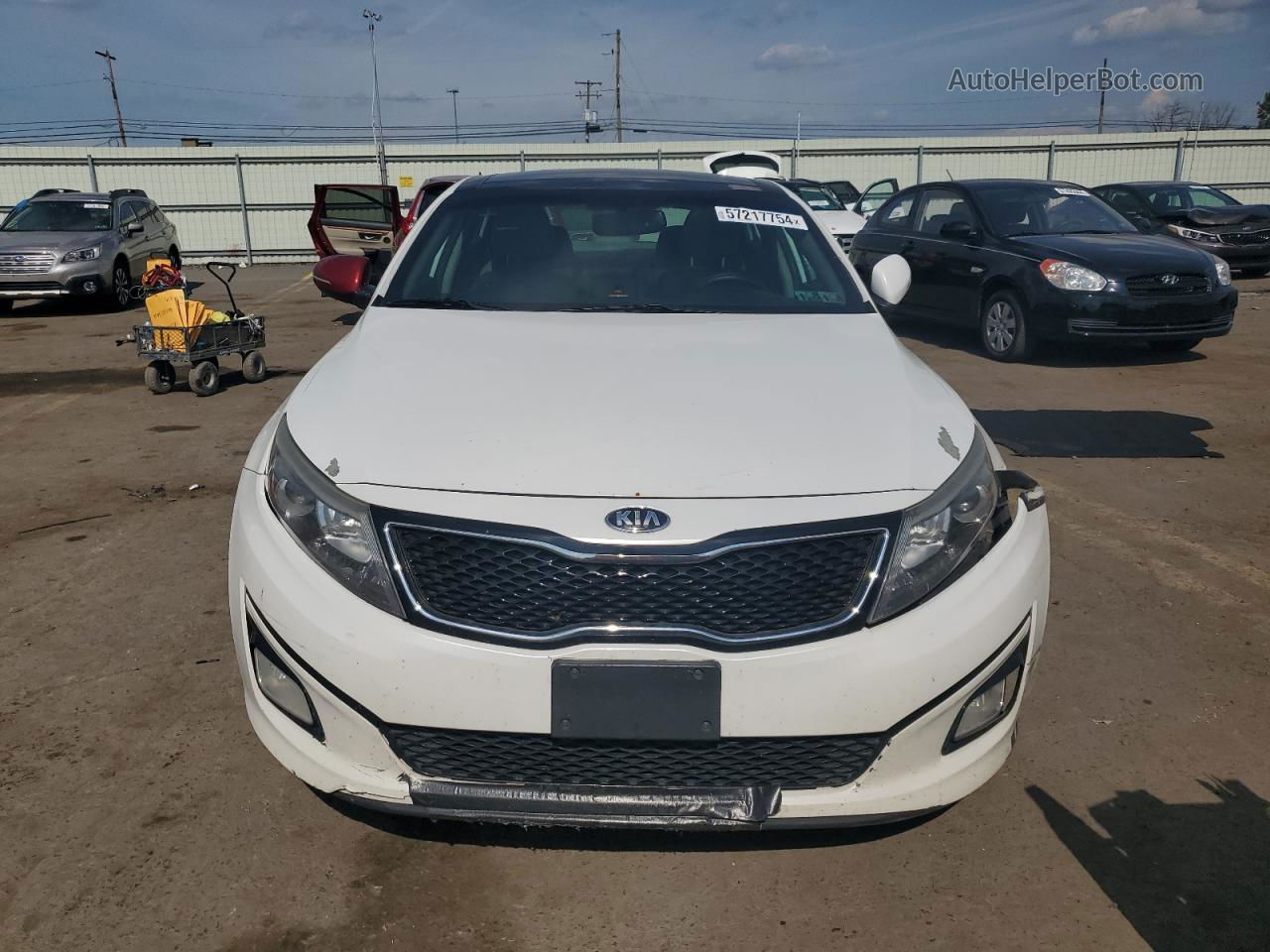 2014 Kia Optima Ex White vin: 5XXGN4A71EG300560