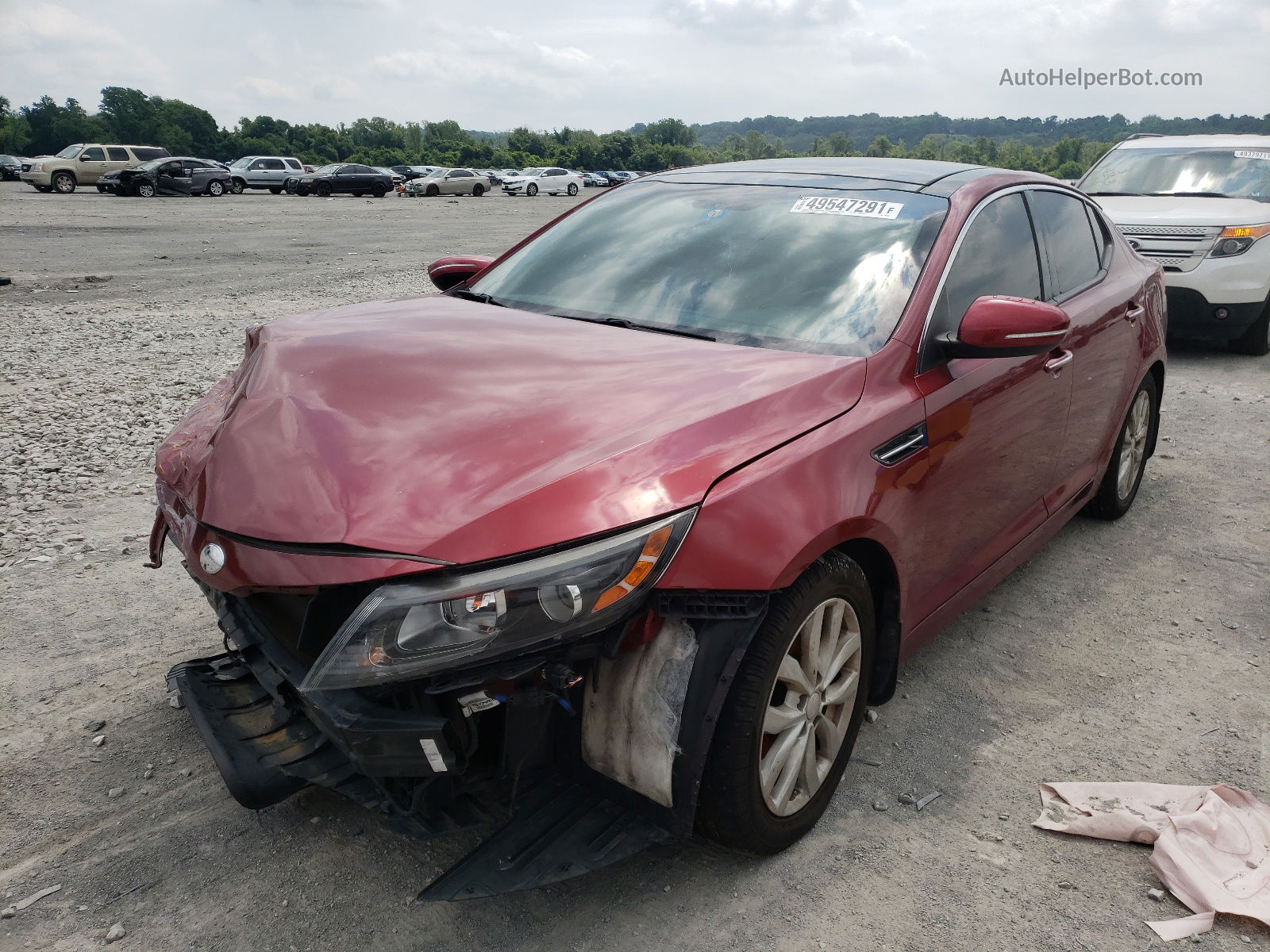 2014 Kia Optima Ex Red vin: 5XXGN4A71EG308495