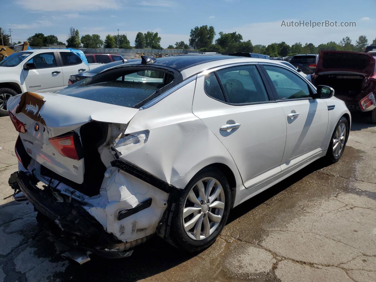 2015 Kia Optima Ex White vin: 5XXGN4A72FG444877