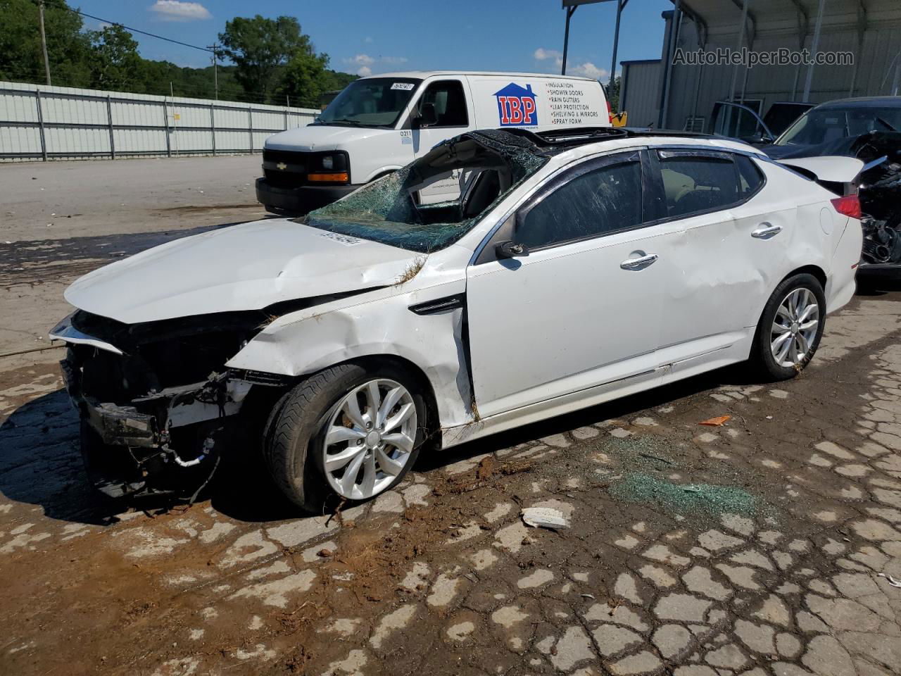 2015 Kia Optima Ex White vin: 5XXGN4A72FG497501