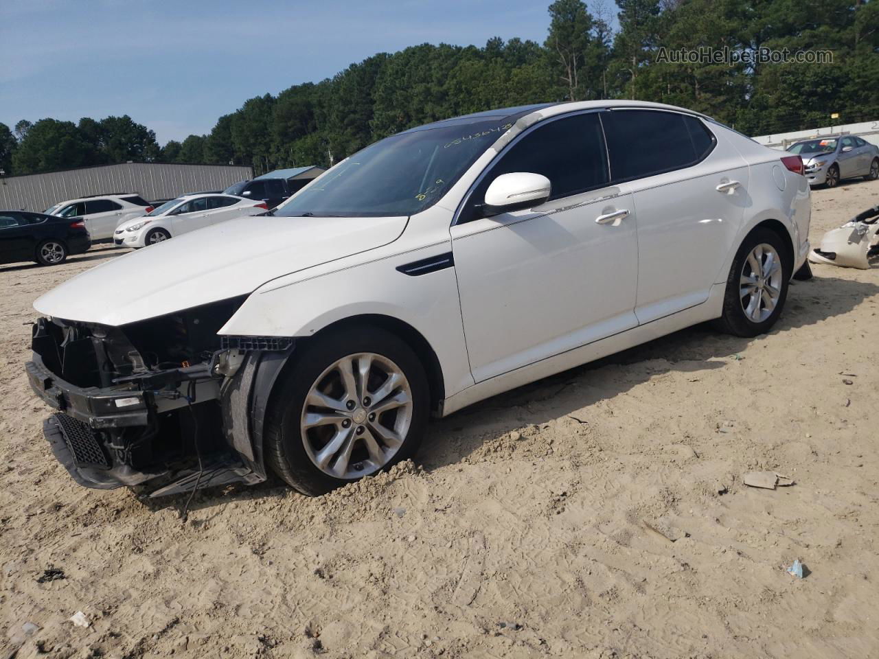 2013 Kia Optima Ex White vin: 5XXGN4A74DG183426