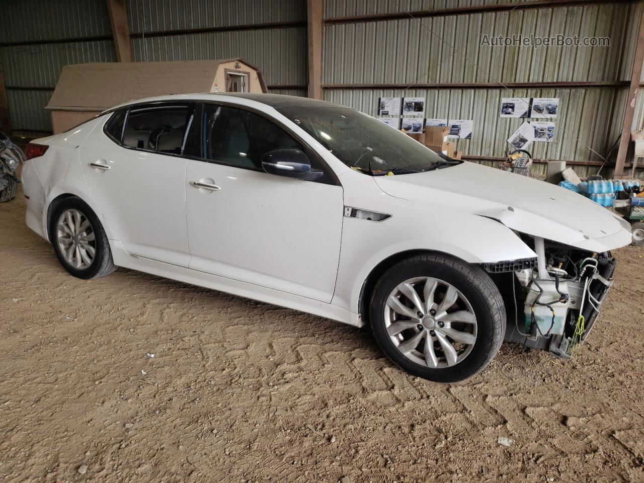 2014 Kia Optima Ex White vin: 5XXGN4A75EG302697