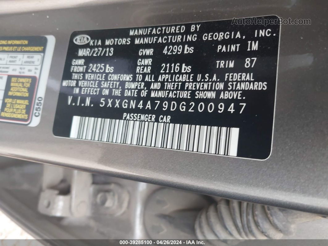 2013 Kia Optima Ex Gray vin: 5XXGN4A79DG200947