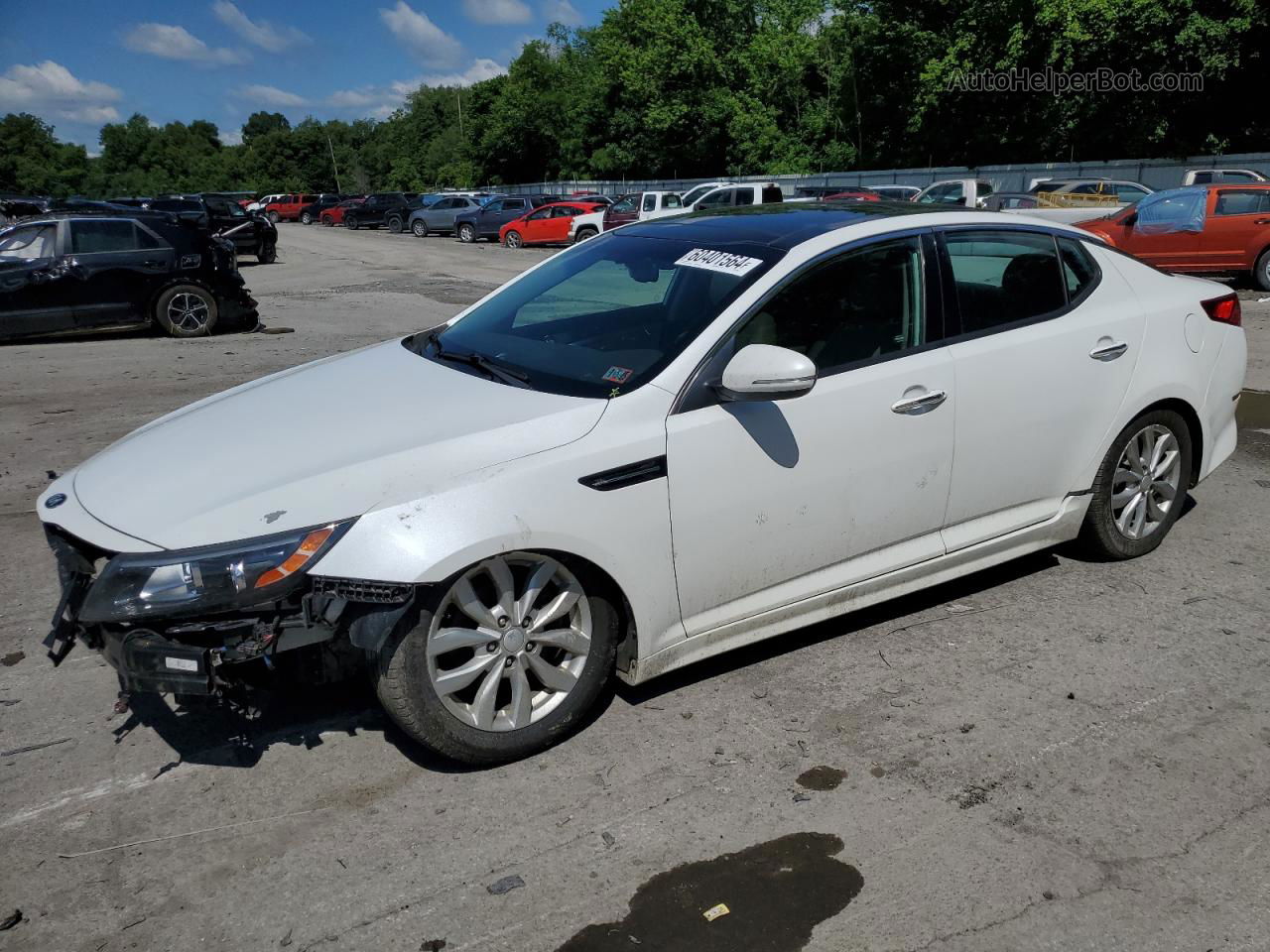 2015 Kia Optima Ex White vin: 5XXGN4A79FG431687