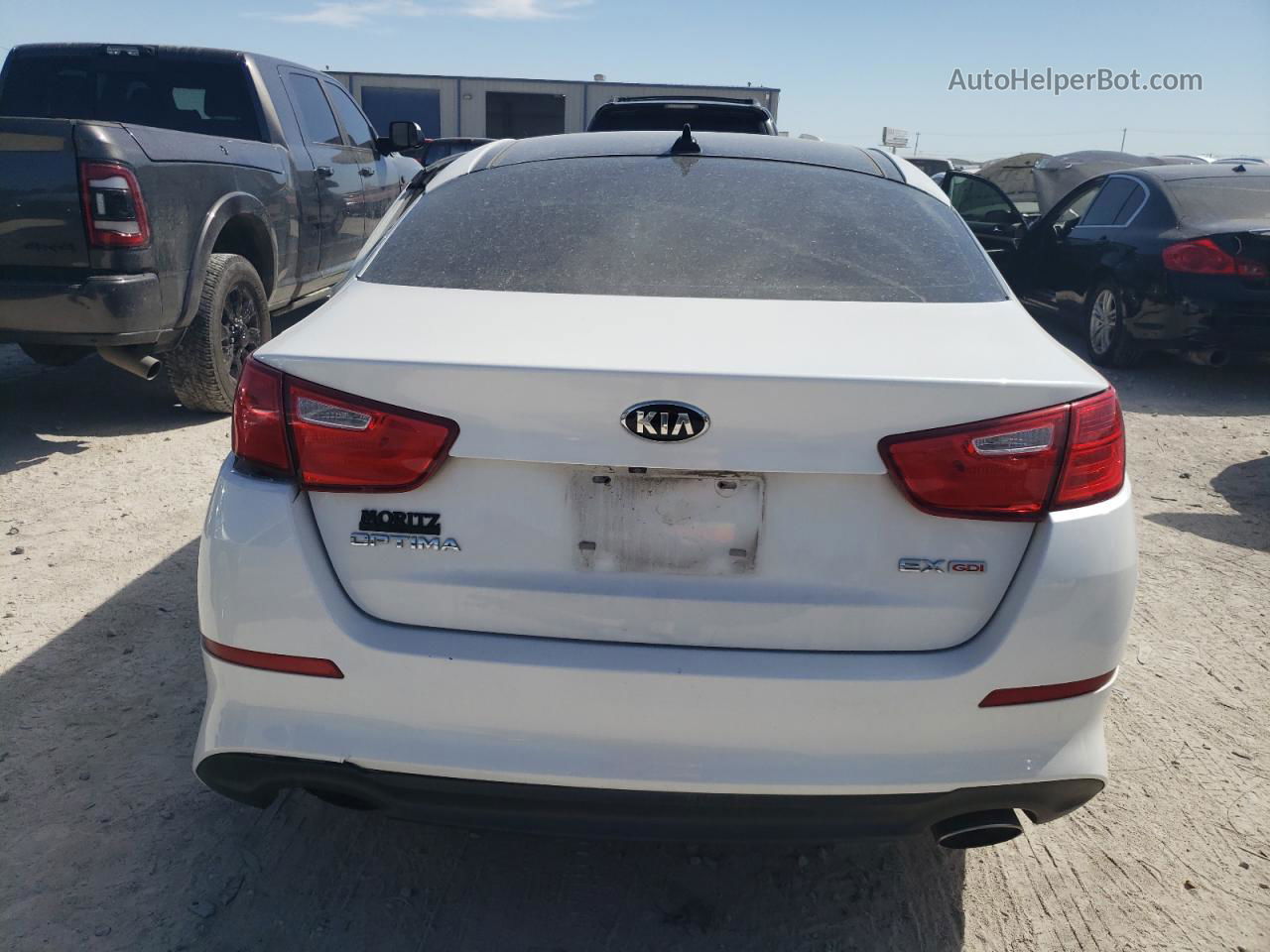 2014 Kia Optima Ex White vin: 5XXGN4A7XEG304932