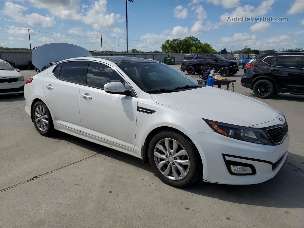 2014 Kia Optima Ex White vin: 5XXGN4A7XEG335193