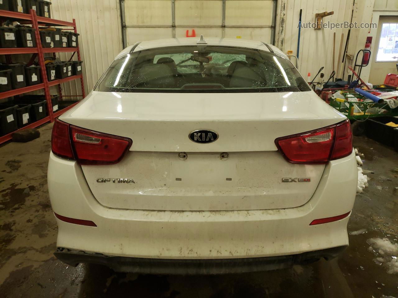 2015 Kia Optima Ex White vin: 5XXGN4A7XFG377557