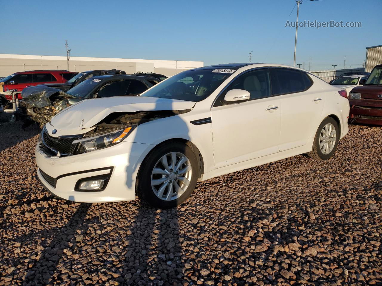 2015 Kia Optima Ex White vin: 5XXGN4A7XFG382760