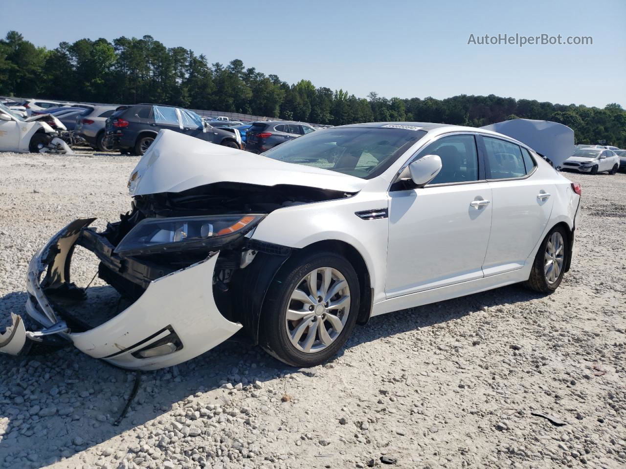 2015 Kia Optima Ex White vin: 5XXGN4A7XFG436056