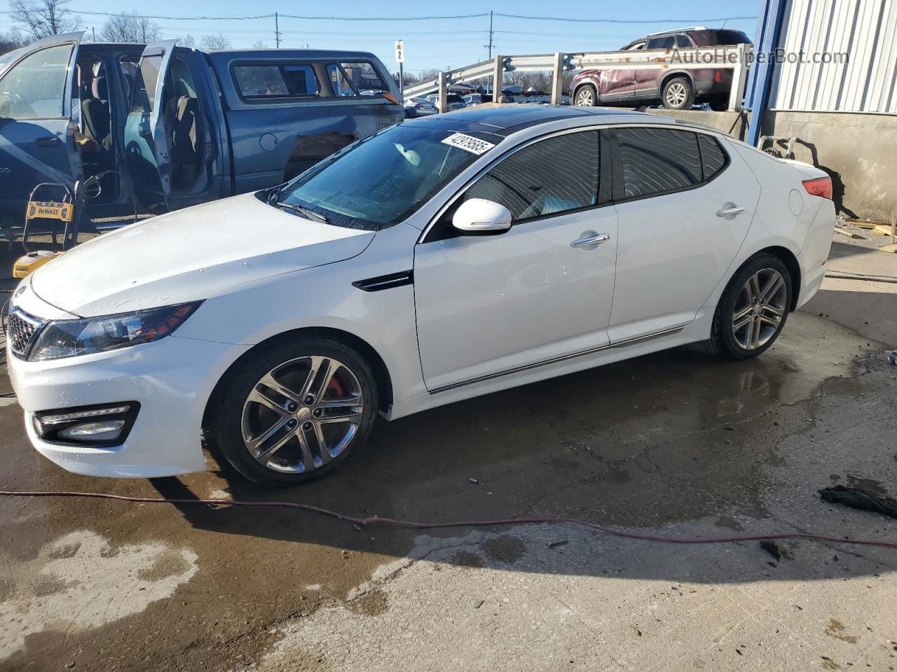 2013 Kia Optima Sx White vin: 5XXGR4A63DG195160