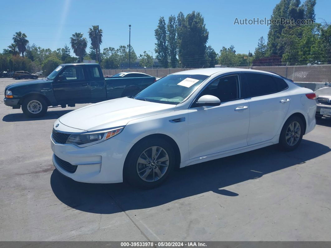 2016 Kia Optima Lx Turbo White vin: 5XXGT4L19GG073068