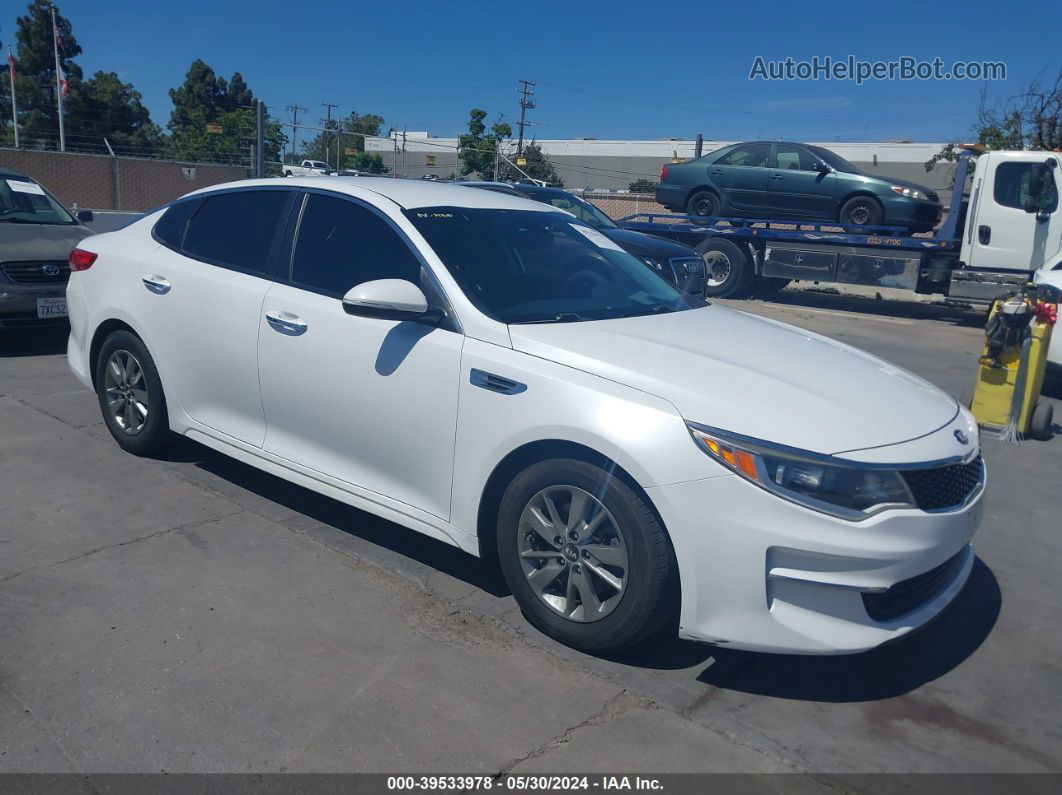 2016 Kia Optima Lx Turbo White vin: 5XXGT4L19GG073068