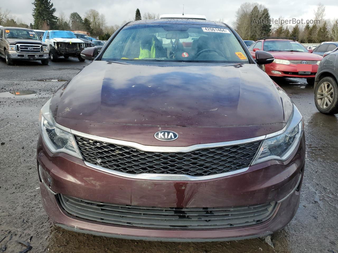 2016 Kia Optima Lx Maroon vin: 5XXGT4L30GG028554