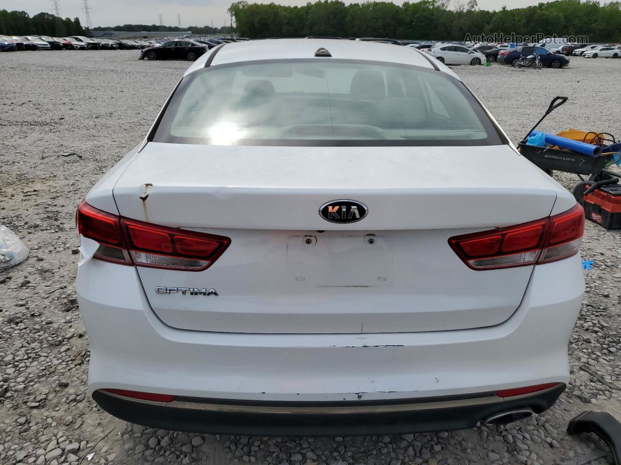 2016 Kia Optima Lx White vin: 5XXGT4L30GG036783