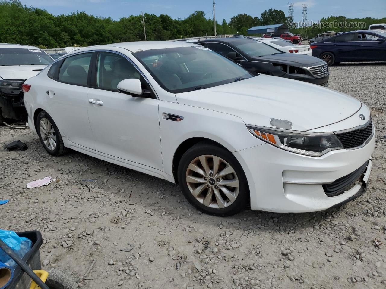 2016 Kia Optima Lx White vin: 5XXGT4L30GG036783