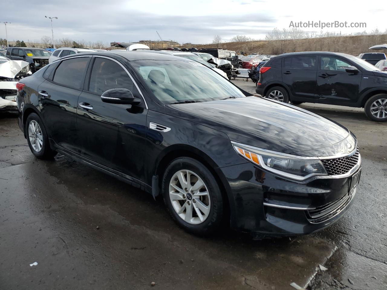 2016 Kia Optima Lx Black vin: 5XXGT4L30GG083859