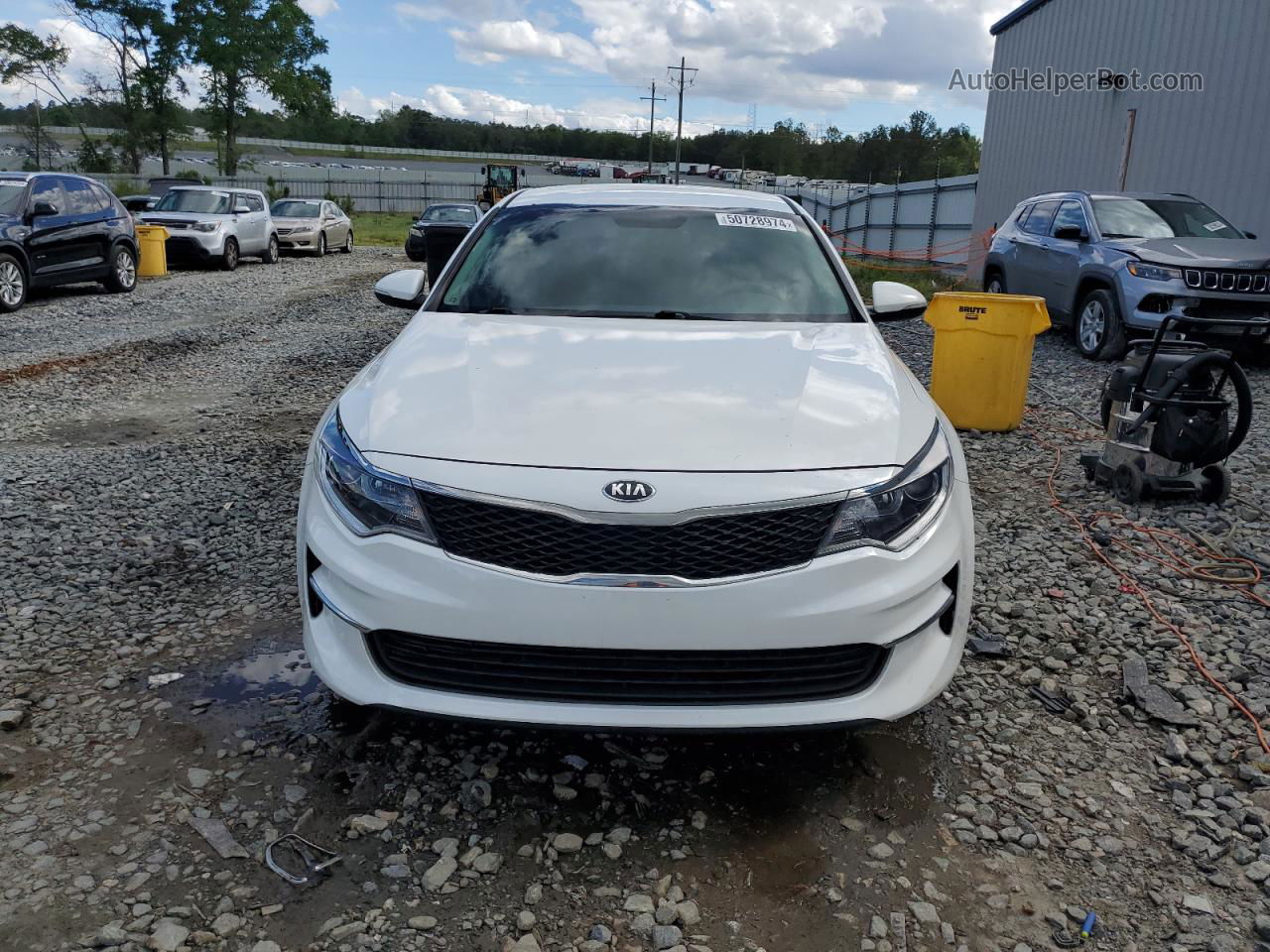 2017 Kia Optima Lx White vin: 5XXGT4L30HG133001