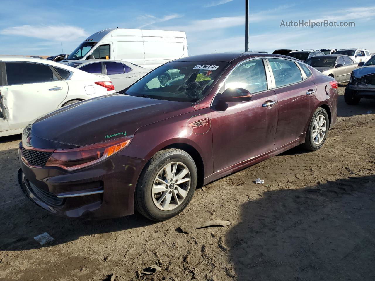 2018 Kia Optima Lx Maroon vin: 5XXGT4L30JG188697