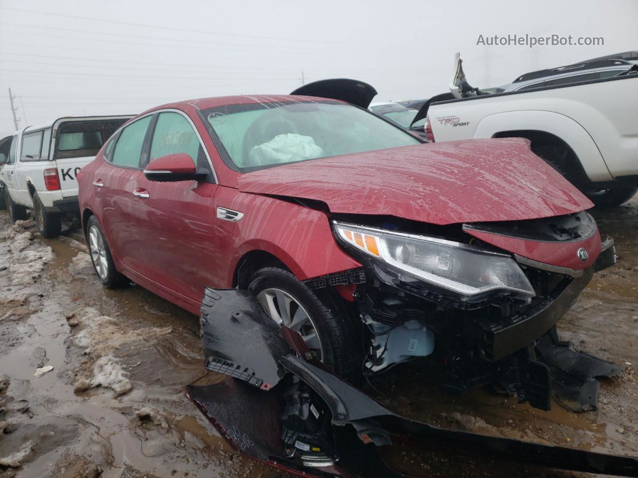 2018 Kia Optima Lx Red vin: 5XXGT4L30JG202033