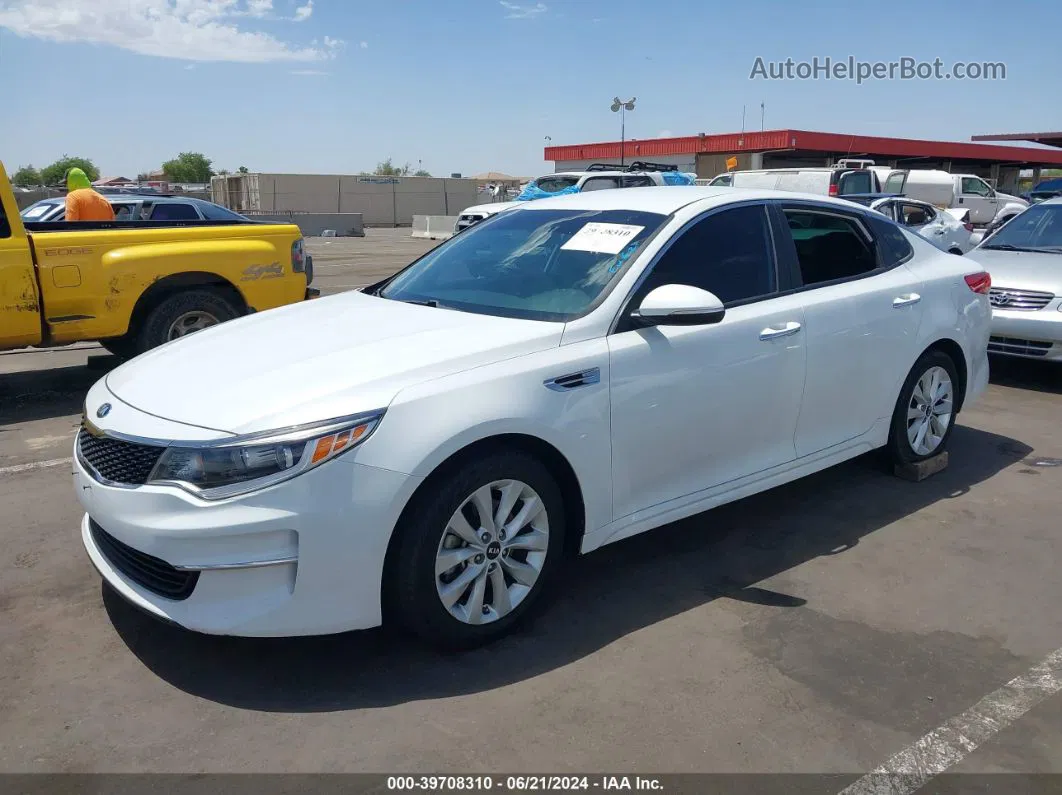 2016 Kia Optima Lx White vin: 5XXGT4L31GG067038