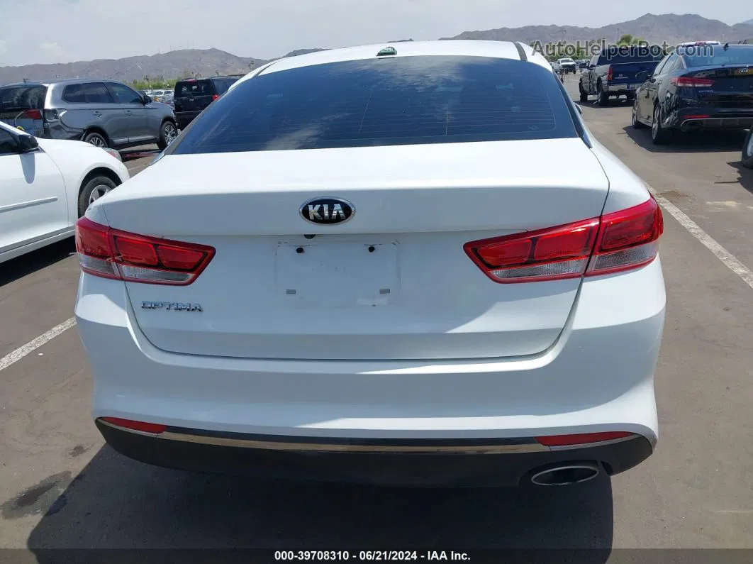 2016 Kia Optima Lx White vin: 5XXGT4L31GG067038