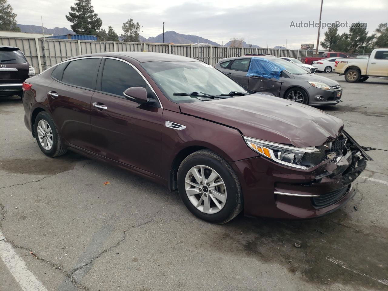 2016 Kia Optima Lx Бордовый vin: 5XXGT4L31GG103214