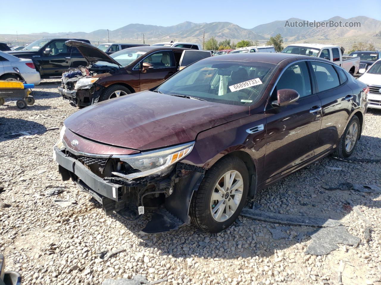 2017 Kia Optima Lx Maroon vin: 5XXGT4L31HG149725