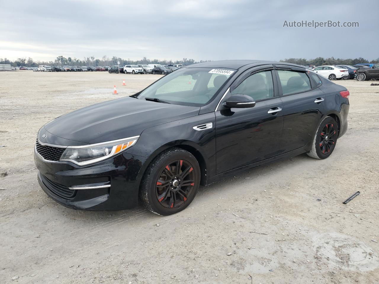 2016 Kia Optima Lx Черный vin: 5XXGT4L33GG007035