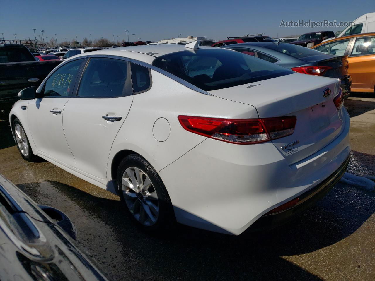 2016 Kia Optima Lx White vin: 5XXGT4L33GG024482