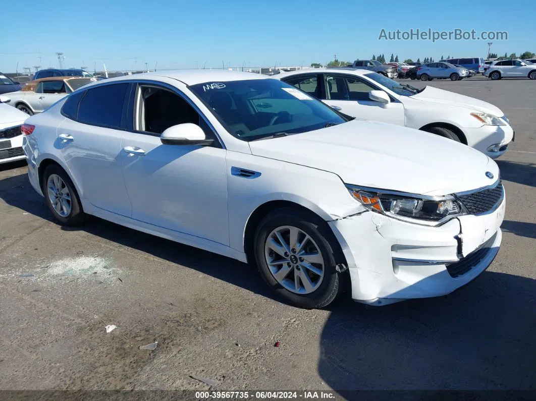 2018 Kia Optima Lx White vin: 5XXGT4L33JG177175