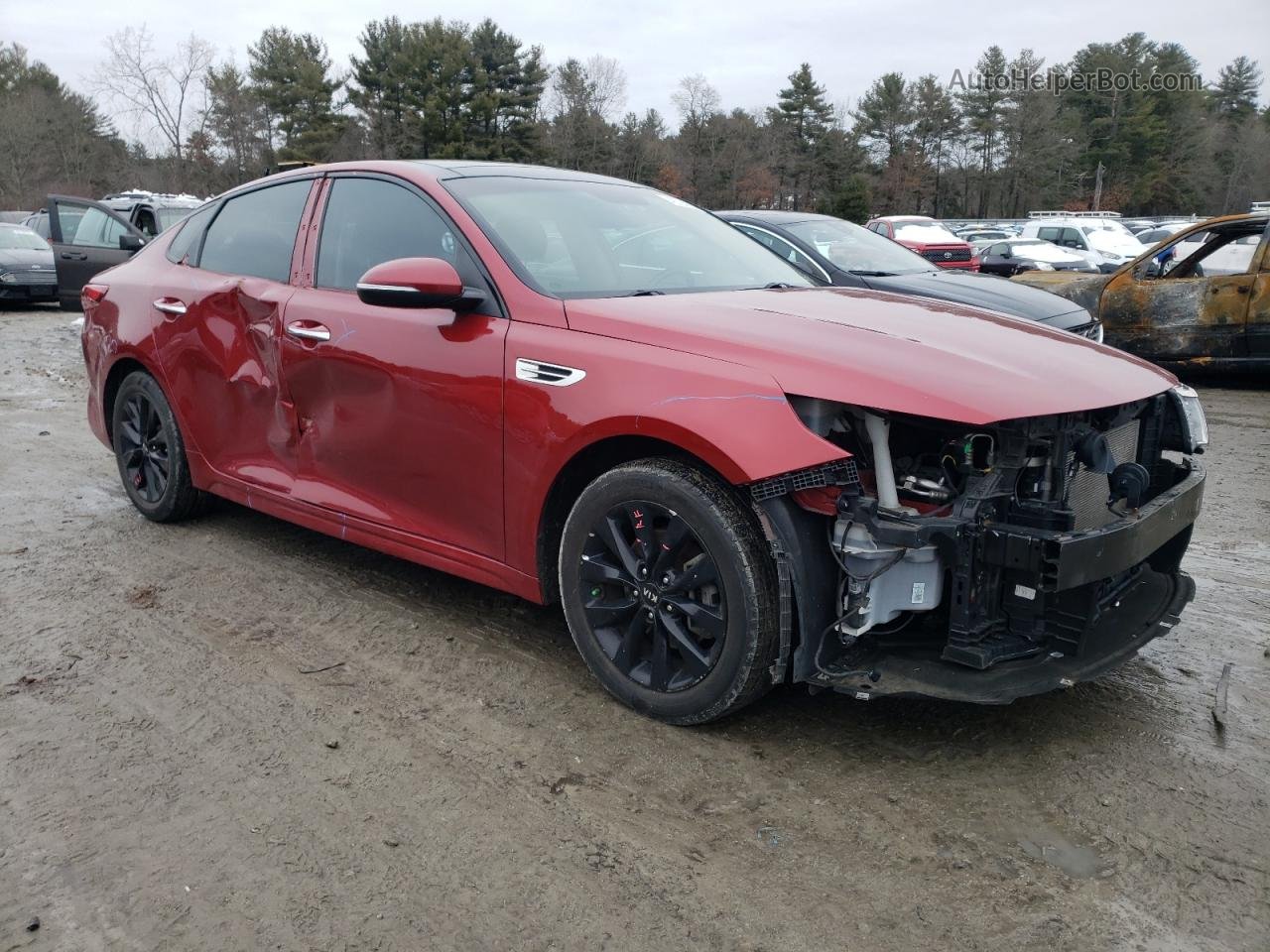 2018 Kia Optima Lx Red vin: 5XXGT4L33JG240548