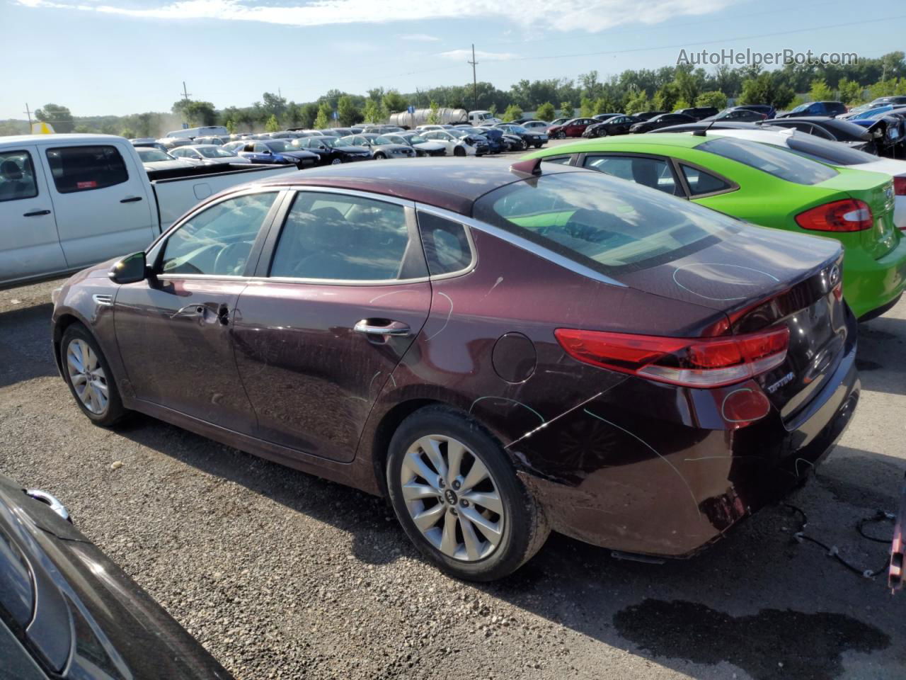 2016 Kia Optima Lx Maroon vin: 5XXGT4L34GG076655