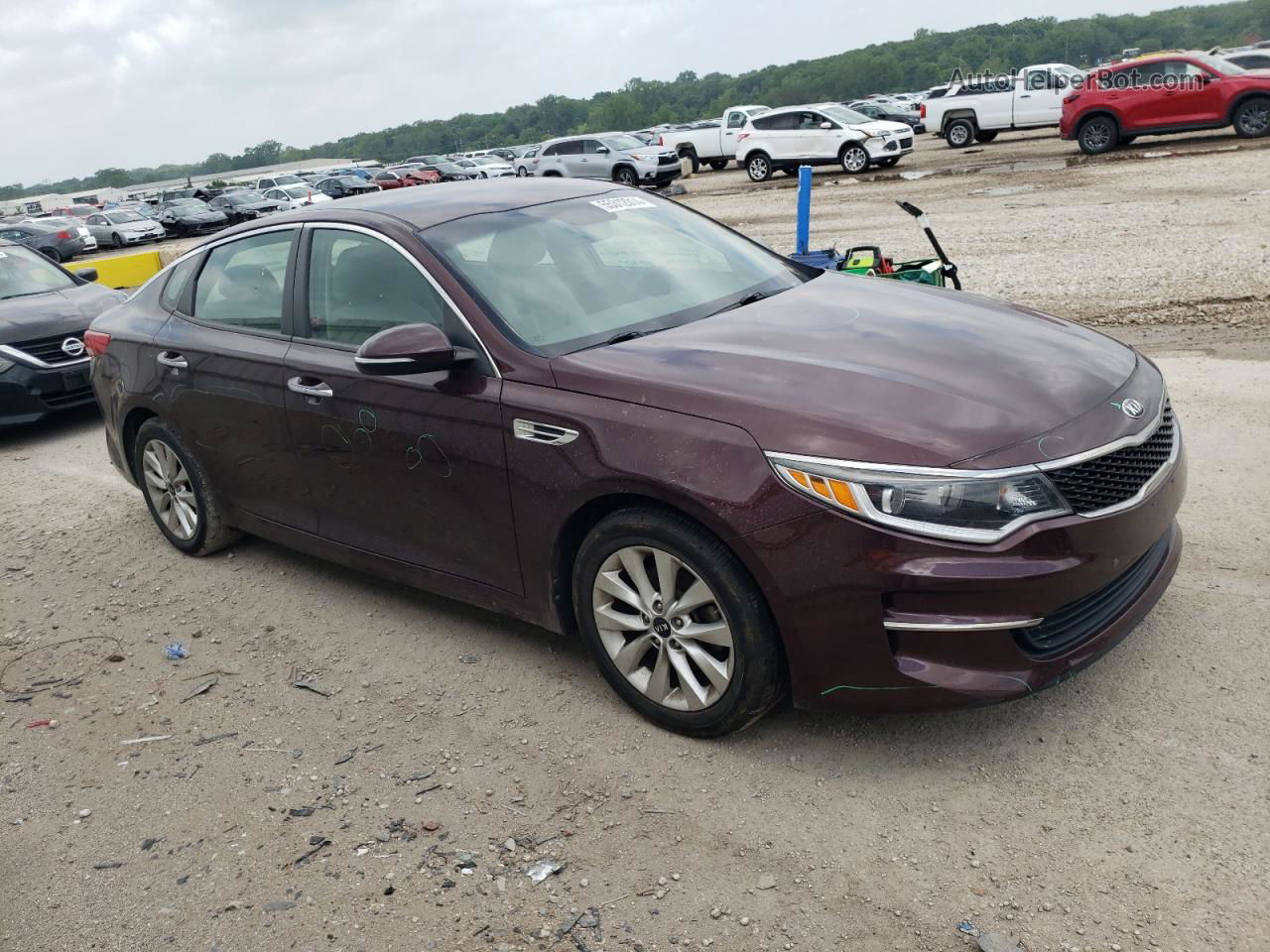 2016 Kia Optima Lx Maroon vin: 5XXGT4L34GG076655