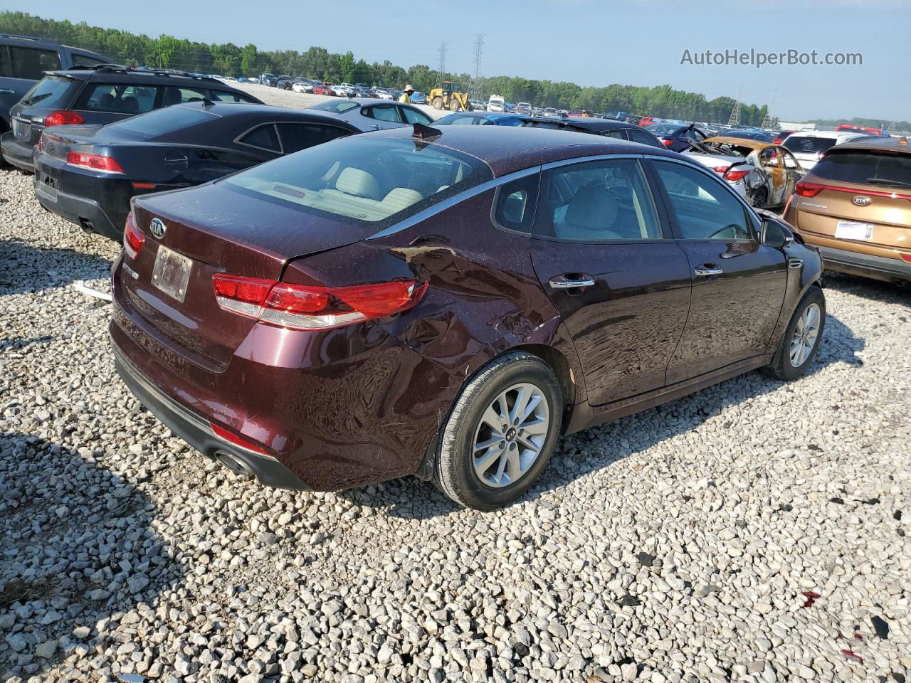 2016 Kia Optima Lx Темно-бордовый vin: 5XXGT4L34GG101263