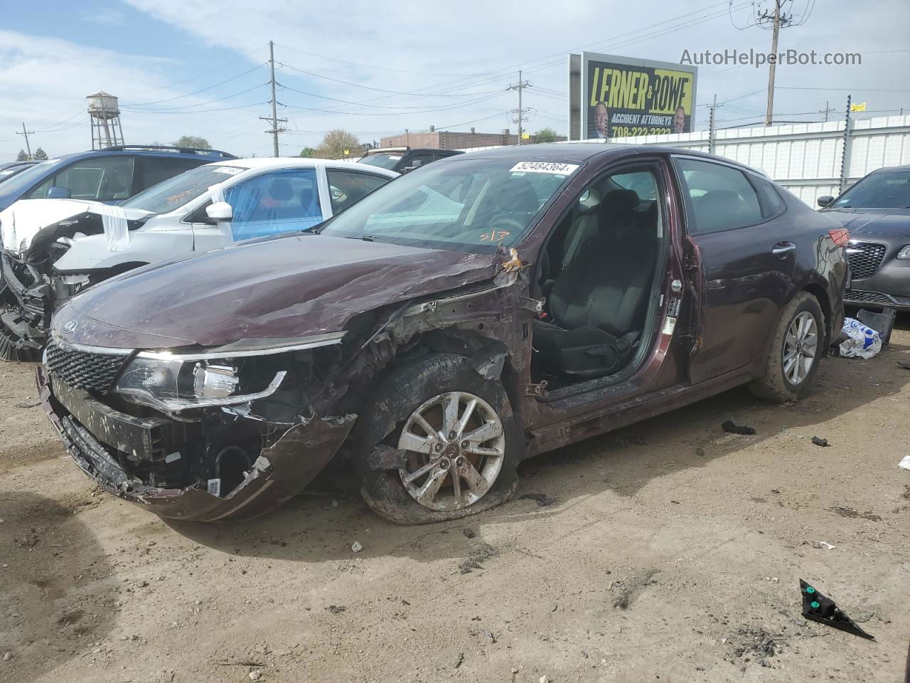 2017 Kia Optima Lx Burgundy vin: 5XXGT4L34HG155230