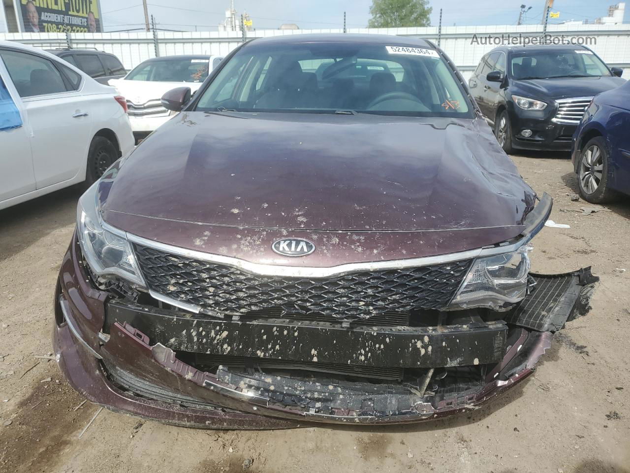 2017 Kia Optima Lx Burgundy vin: 5XXGT4L34HG155230