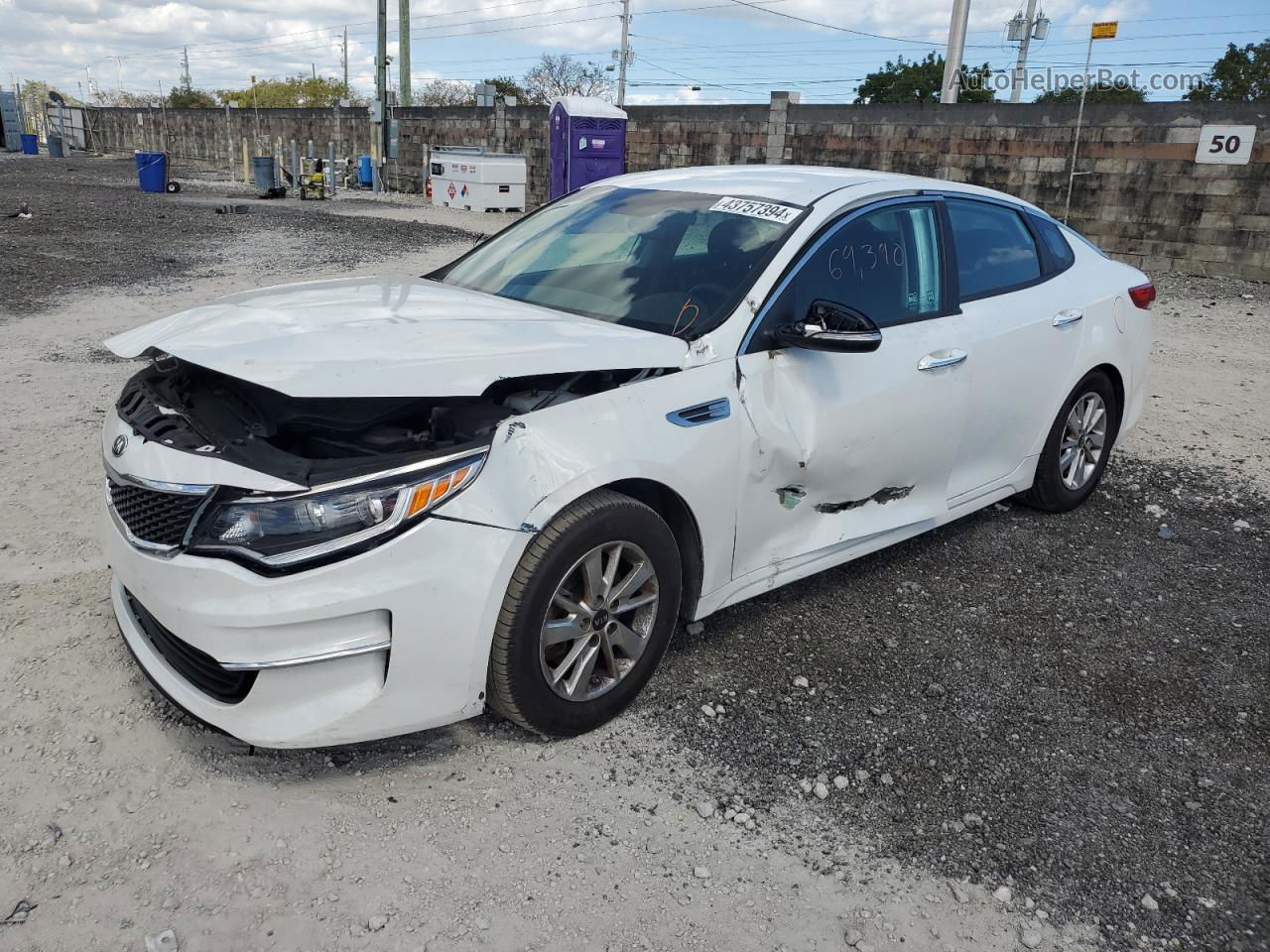 2017 Kia Optima Lx White vin: 5XXGT4L34HG158693