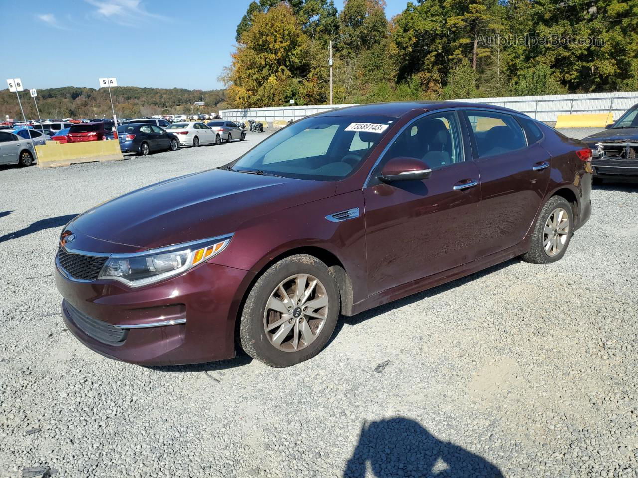 2018 Kia Optima Lx Burgundy vin: 5XXGT4L34JG214962