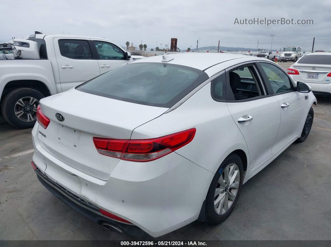 2018 Kia Optima Lx White vin: 5XXGT4L34JG253387