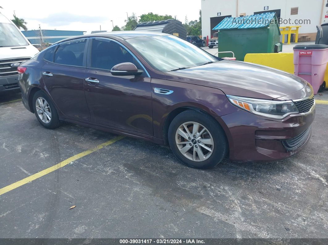 2016 Kia Optima Lx Burgundy vin: 5XXGT4L35GG032020