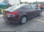 2016 Kia Optima Lx Burgundy vin: 5XXGT4L35GG032020