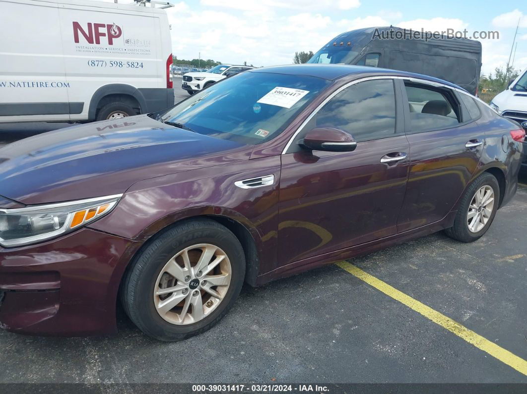 2016 Kia Optima Lx Burgundy vin: 5XXGT4L35GG032020