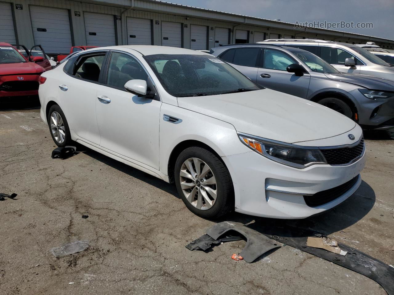 2016 Kia Optima Lx White vin: 5XXGT4L35GG048105