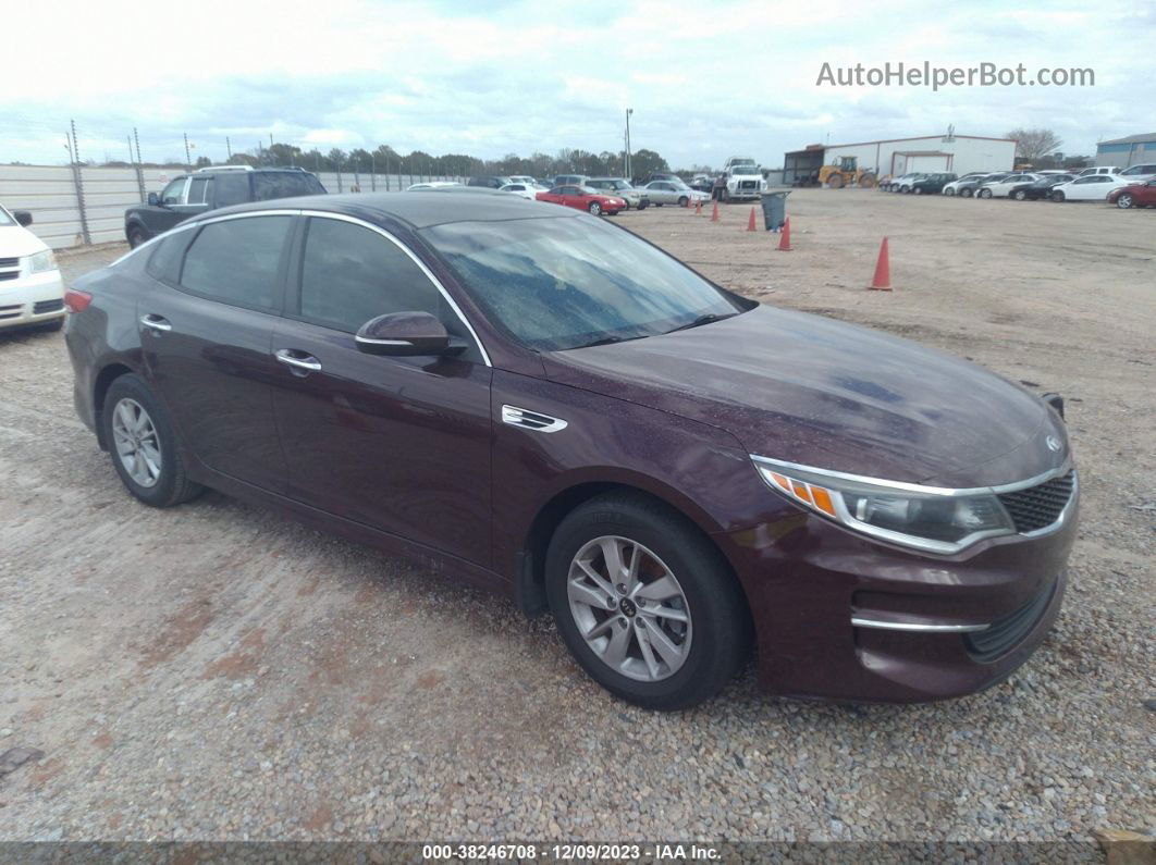 2016 Kia Optima Lx Maroon vin: 5XXGT4L35GG090841