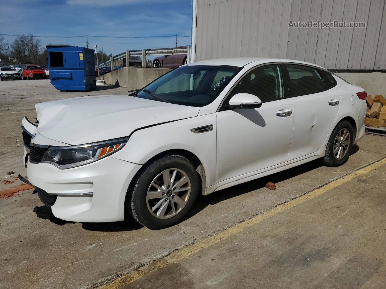 2017 Kia Optima Lx White vin: 5XXGT4L35HG153342