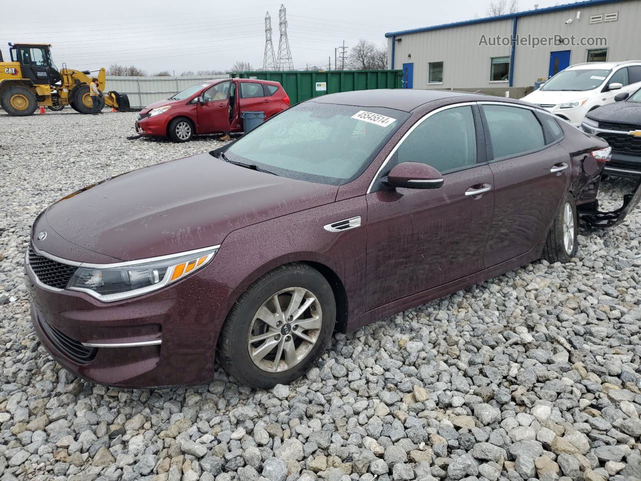 2017 Kia Optima Lx Burgundy vin: 5XXGT4L35HG161618