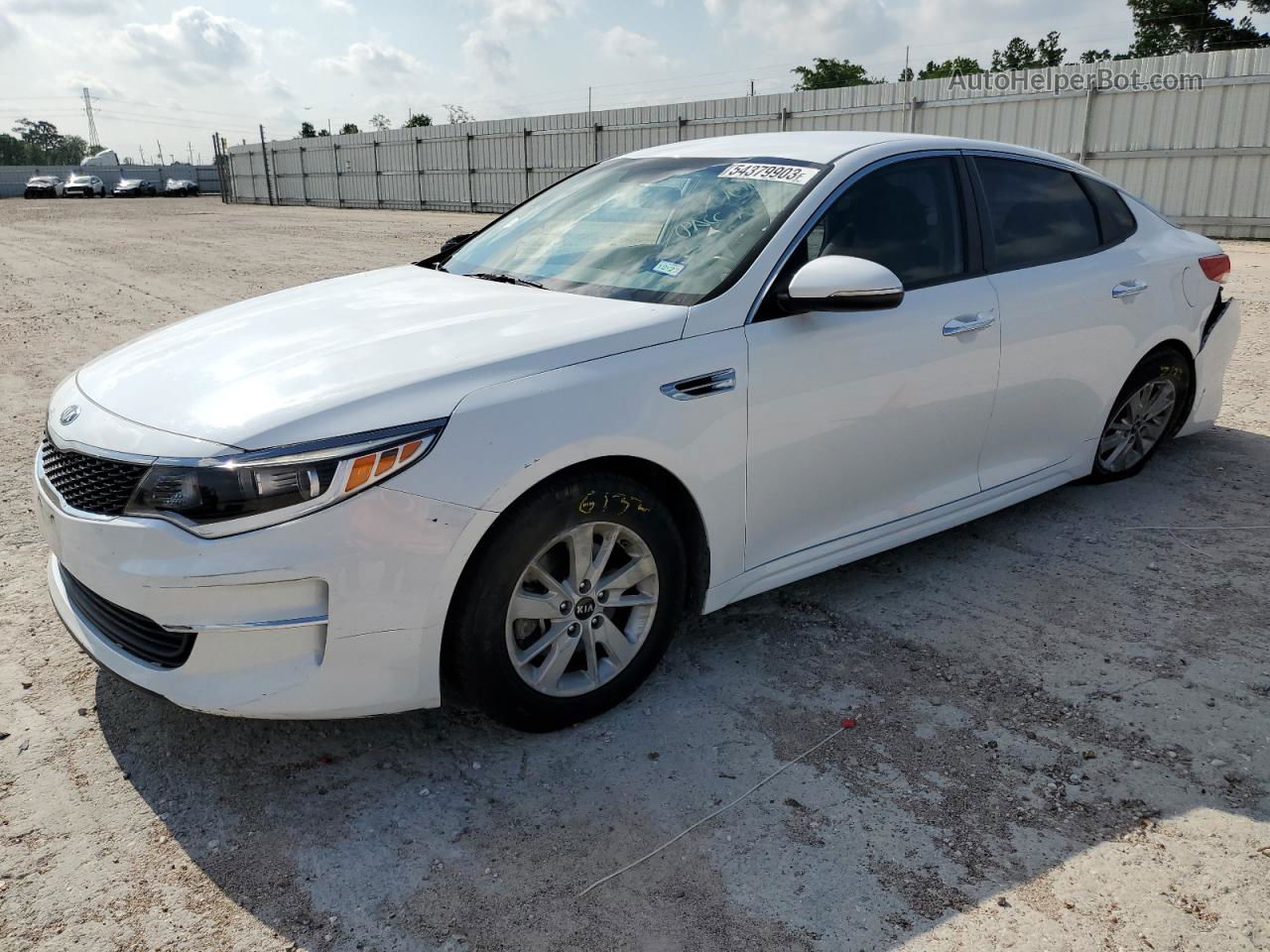 2018 Kia Optima Lx White vin: 5XXGT4L35JG193023