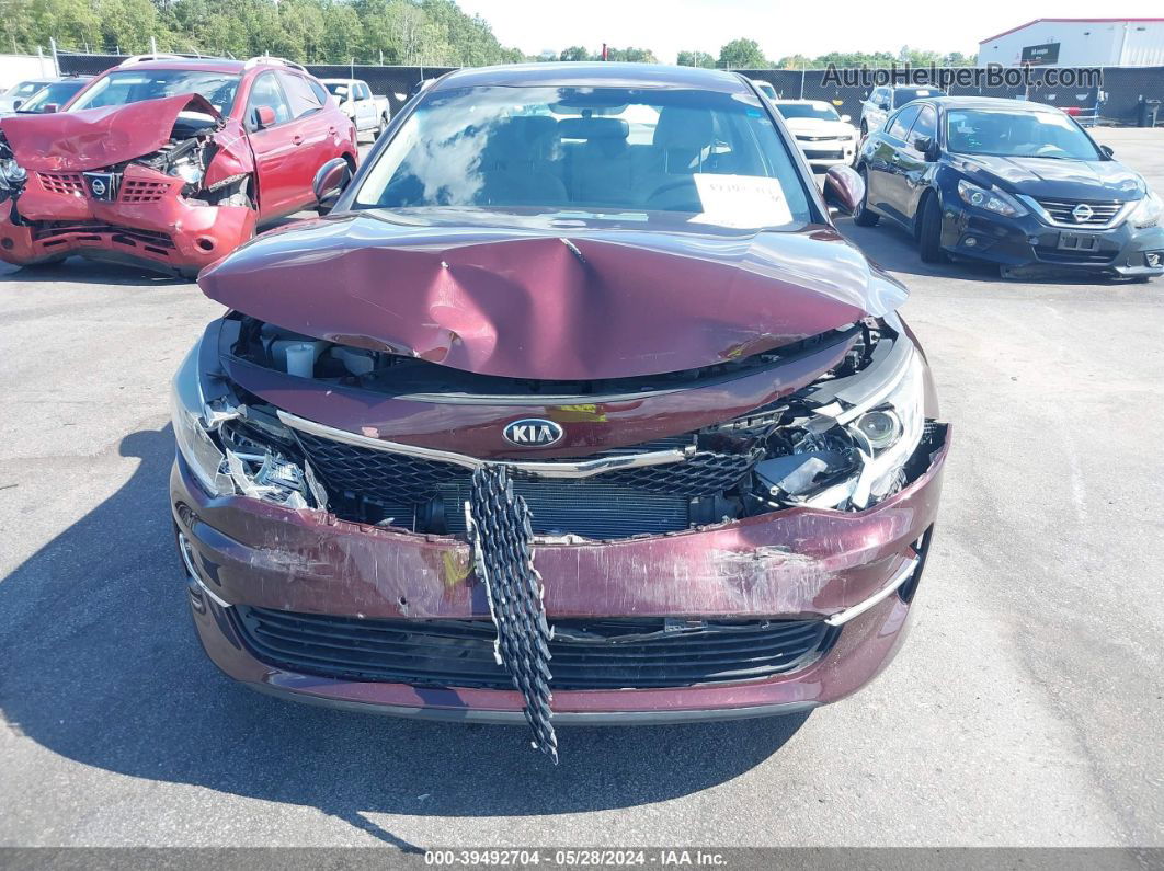 2018 Kia Optima Lx Burgundy vin: 5XXGT4L35JG235173