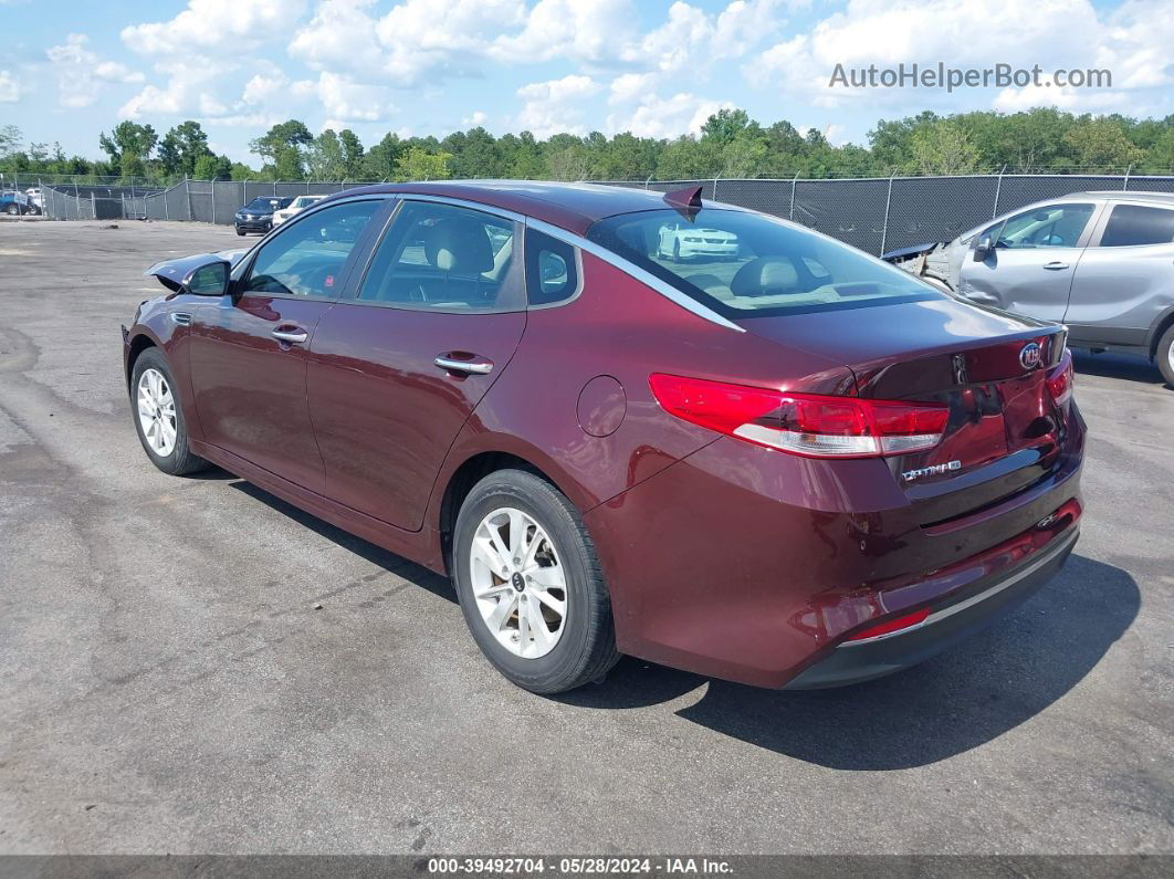 2018 Kia Optima Lx Burgundy vin: 5XXGT4L35JG235173