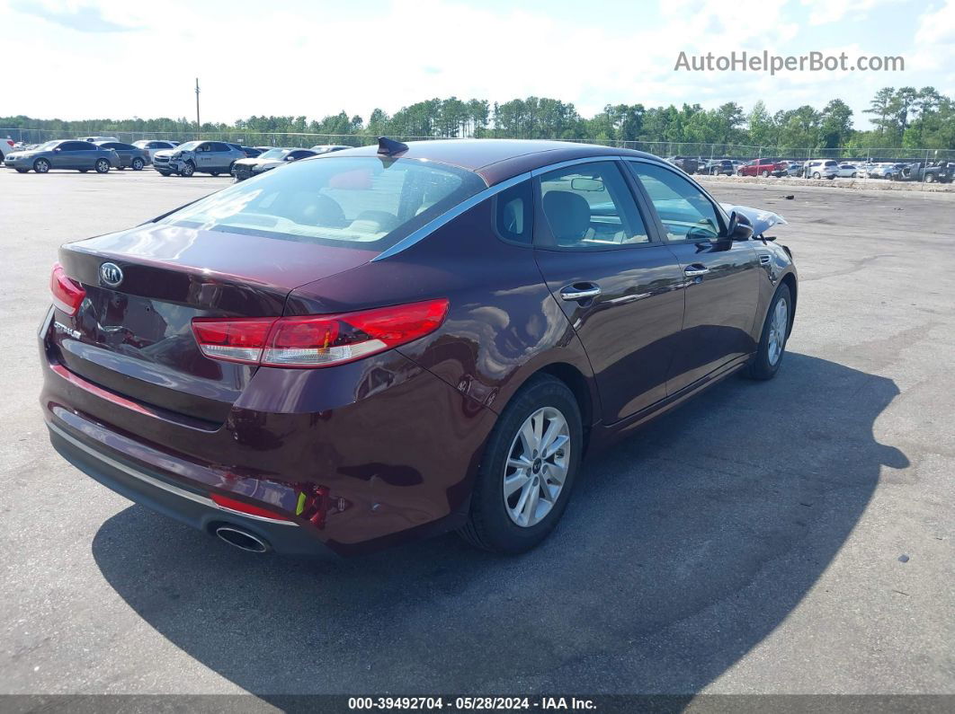 2018 Kia Optima Lx Burgundy vin: 5XXGT4L35JG235173